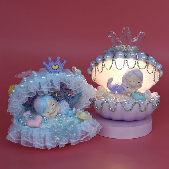 Picture of Children's handmade DIY cream glue mermaid shell nightlight